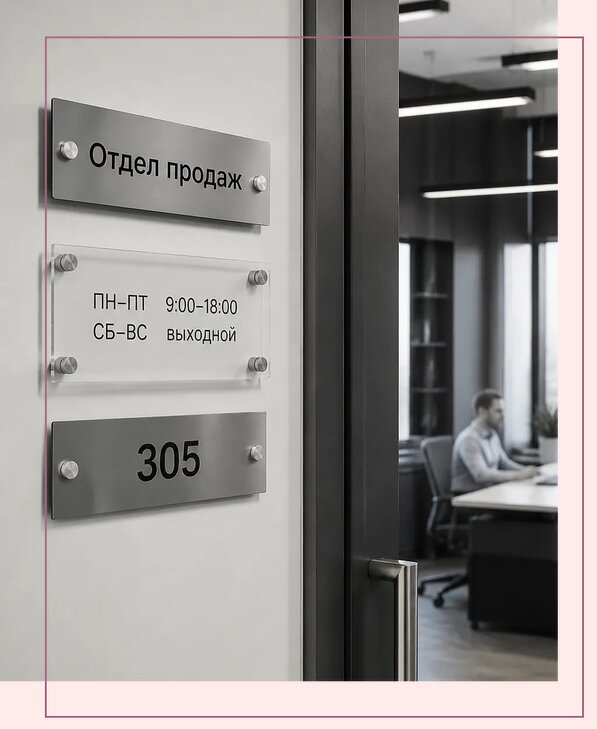 Офисные таблички на дверь в Оренбурге по цене от 4983 р. | Аванза-Рнб